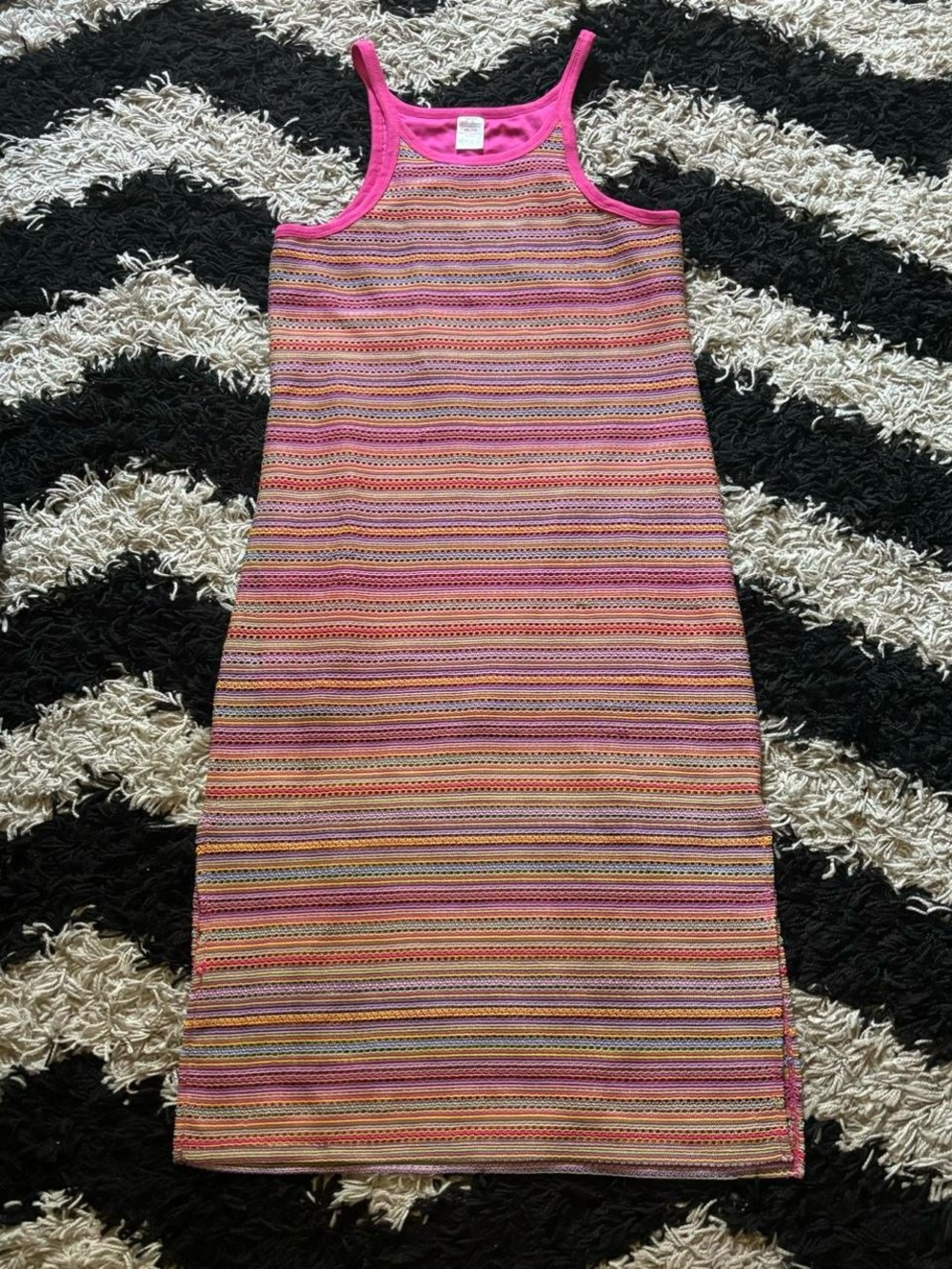 No Boundaries Boho Multicolor Pink Knit Layered Sleeveless Maxi Dress